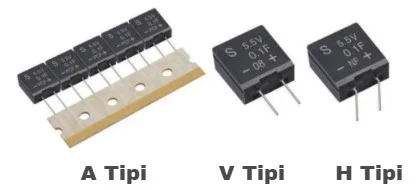 DA Serisi 5.5v süper kapasitör çeşitleri