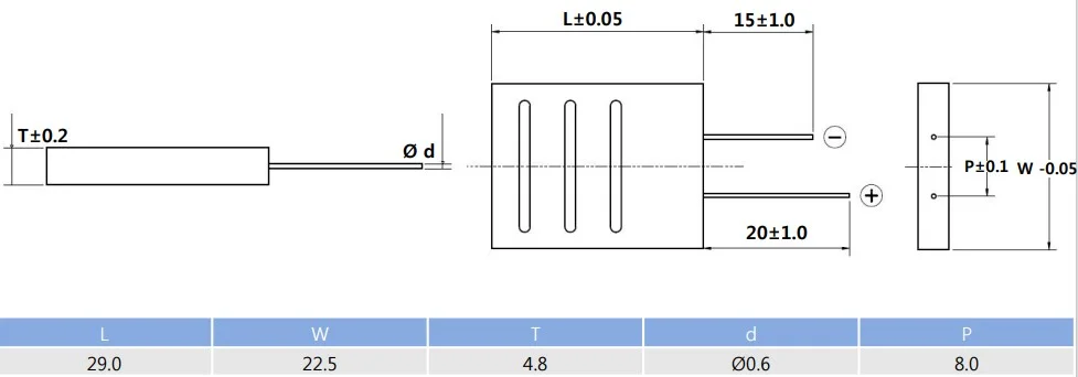 Korchip tr serisi 2.5v süper kapasitör ölçüleri